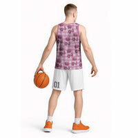 Pink Palaka Hawaii Basketball Jersey Hawaiian Lehua Blossoms