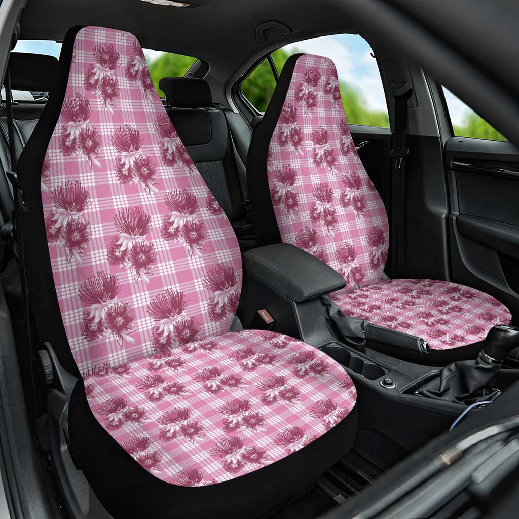 Pink Palaka Hawaii Car Seat Cover Hawaiian Lehua Blossoms LT05 One Size Pink - Polynesian Pride
