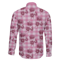 Pink Palaka Hawaii Family Matching Tank Maxi Dress and Hawaiian Shirt Hawaiian Lehua Blossoms