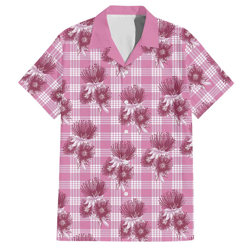 Pink Palaka Hawaii Hawaiian Shirt Hawaiian Lehua Blossoms LT05 Pink - Polynesian Pride