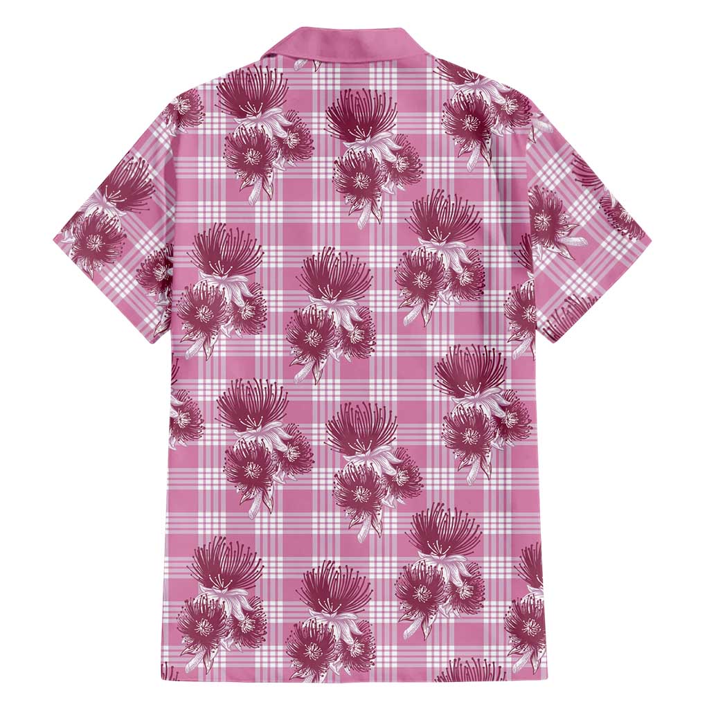 Pink Palaka Hawaii Hawaiian Shirt Hawaiian Lehua Blossoms LT05 - Polynesian Pride