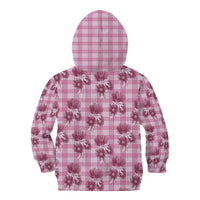Pink Palaka Hawaii Kid Hoodie Hawaiian Lehua Blossoms LT05 - Polynesian Pride