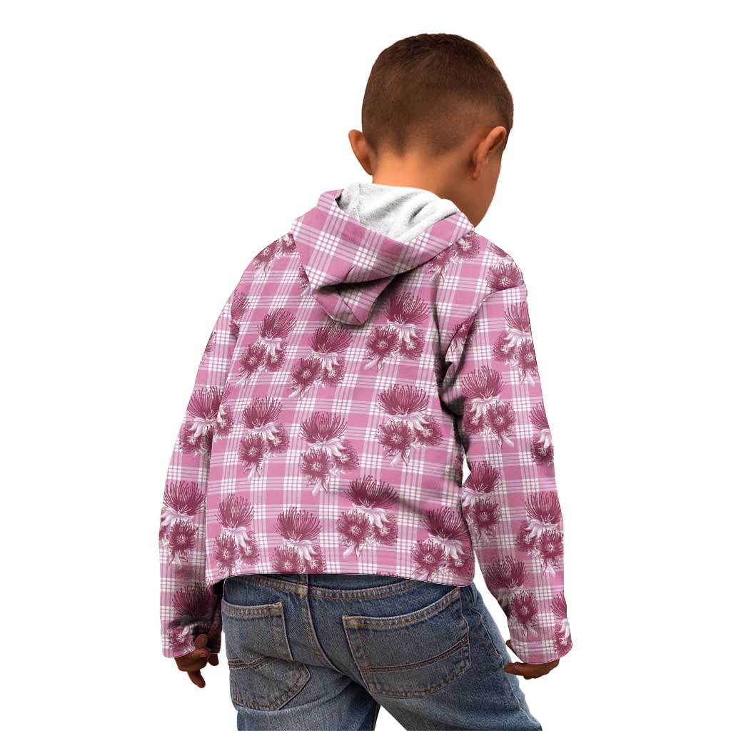 Pink Palaka Hawaii Kid Hoodie Hawaiian Lehua Blossoms LT05 - Polynesian Pride