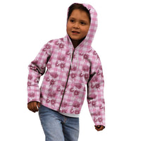 Pink Palaka Hawaii Kid Hoodie Hawaiian Lehua Blossoms LT05 - Polynesian Pride