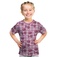 Pink Palaka Hawaii Kid T Shirt Hawaiian Lehua Blossoms LT05 Pink - Polynesian Pride