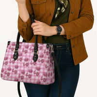 Pink Palaka Hawaii Leather Bag Hawaiian Lehua Blossoms