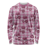 Pink Palaka Hawaii Long Sleeve Shirt Hawaiian Lehua Blossoms