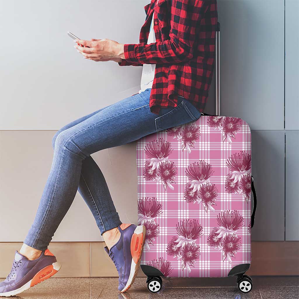 Pink Palaka Hawaii Luggage Cover Hawaiian Lehua Blossoms LT05 - Polynesian Pride