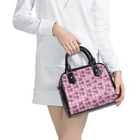 Pink Palaka Hawaii Shoulder Handbag Hawaiian Lehua Blossoms