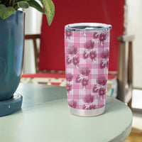 Pink Palaka Hawaii Tumbler Cup Hawaiian Lehua Blossoms LT05 - Polynesian Pride