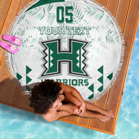 Custom Hawaii Football Beach Blanket Rainbow Warriors Kakau Pattern LT05 - Polynesian Pride