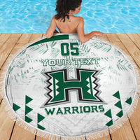 Custom Hawaii Football Beach Blanket Rainbow Warriors Kakau Pattern LT05 - Polynesian Pride