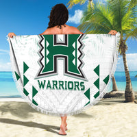 Custom Hawaii Football Beach Blanket Rainbow Warriors Kakau Pattern LT05 - Polynesian Pride