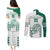 Custom Hawaii Football Couples Matching Puletasi and Long Sleeve Button Shirt Rainbow Warriors Kakau Pattern LT05 - Polynesian Pride