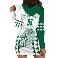 Custom Hawaii Football Hoodie Dress Rainbow Warriors Kakau Pattern LT05 - Polynesian Pride