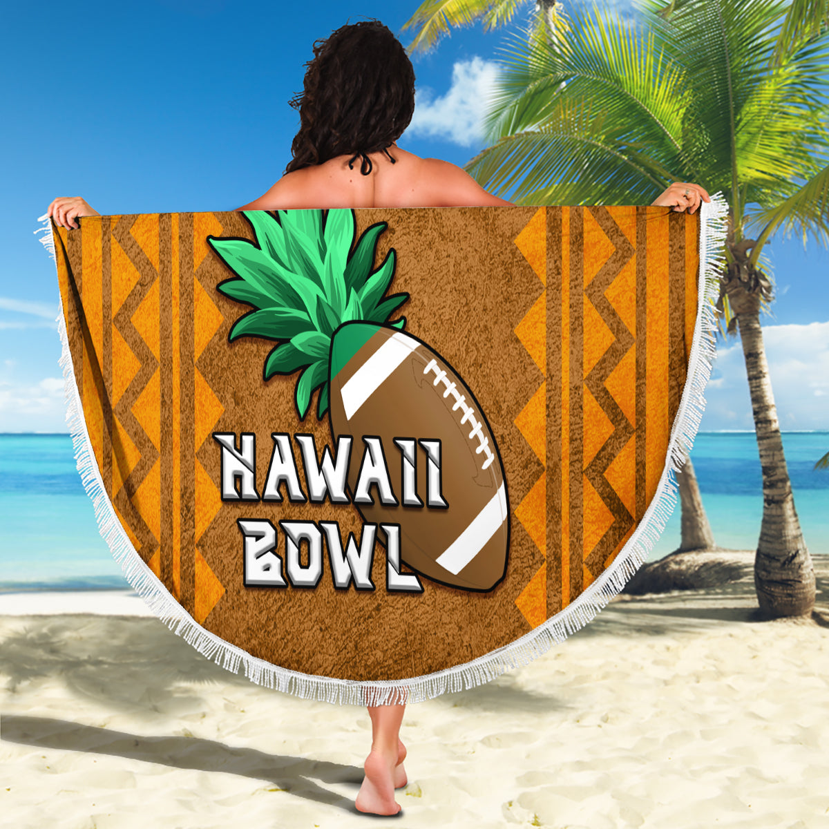 Custom Hawaii Honolulu Football Bowl Beach Blanket Simple Style LT05 - Polynesian Pride