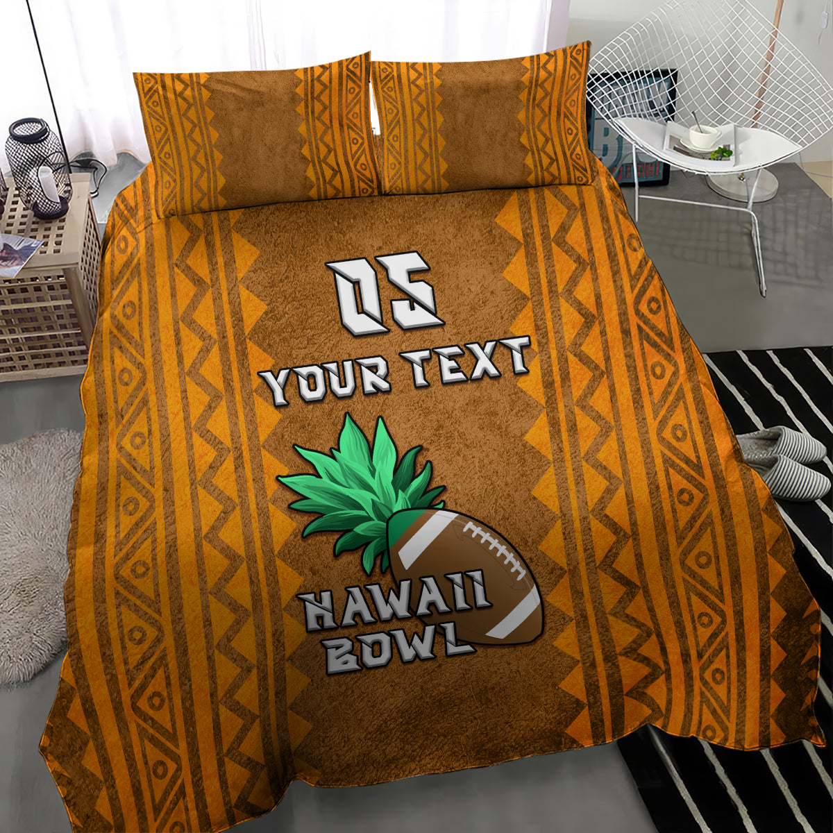 Custom Hawaii Honolulu Football Bowl Bedding Set Simple Style LT05 - Polynesian Pride