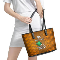 Custom Hawaii Honolulu Football Bowl Leather Tote Bag Simple Style LT05 - Polynesian Pride