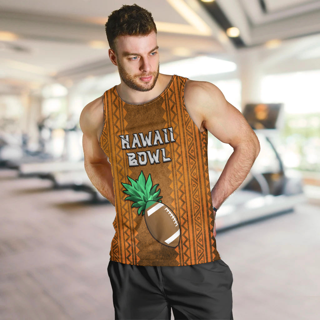 Custom Hawaii Honolulu Football Bowl Men Tank Top Simple Style LT05 Brown - Polynesian Pride