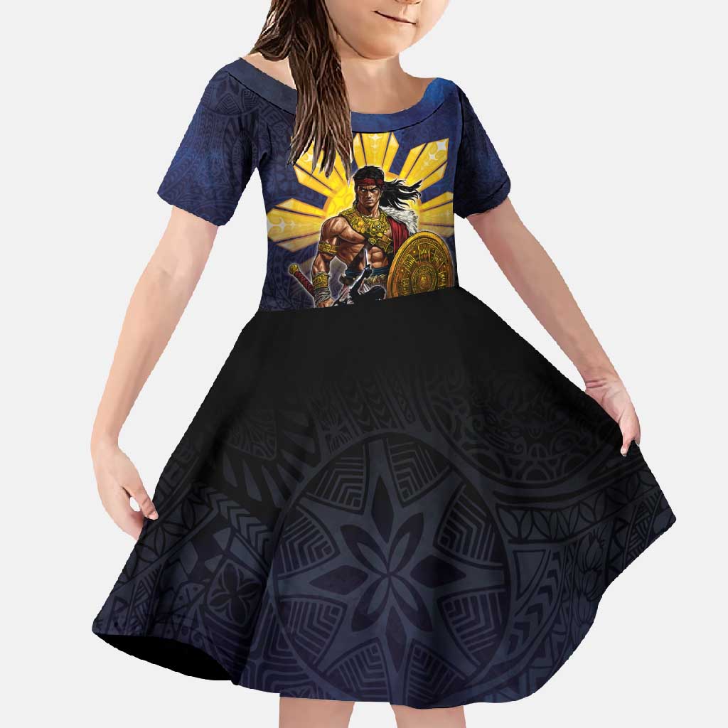 Philippines The First Hero Family Matching Long Sleeve Bodycon Dress and Hawaiian Shirt Lapu Lapu Know Your Roots