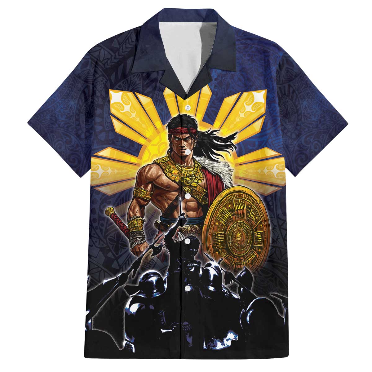 Philippines The First Hero Family Matching Off The Shoulder Long Sleeve Dress and Hawaiian Shirt Lapu Lapu Know Your Roots