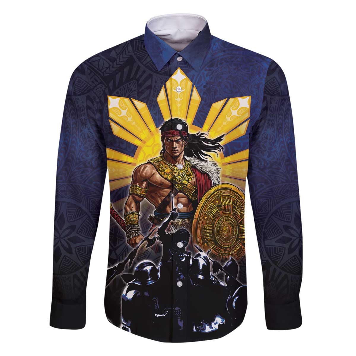 Philippines The First Hero Family Matching Off The Shoulder Long Sleeve Dress and Hawaiian Shirt Lapu Lapu Know Your Roots