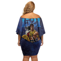 Philippines The First Hero Family Matching Off Shoulder Short Dress and Hawaiian Shirt Lapu Lapu Know Your Roots