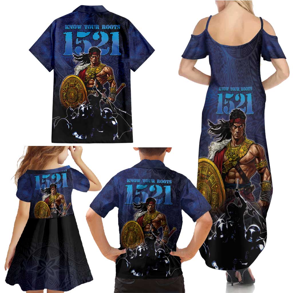 Philippines The First Hero Family Matching Summer Maxi Dress and Hawaiian Shirt Lapu Lapu Know Your Roots