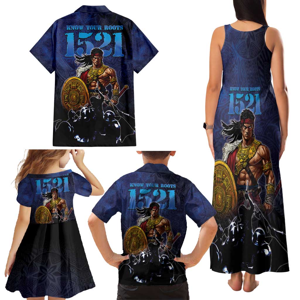 Philippines The First Hero Family Matching Tank Maxi Dress and Hawaiian Shirt Lapu Lapu Know Your Roots