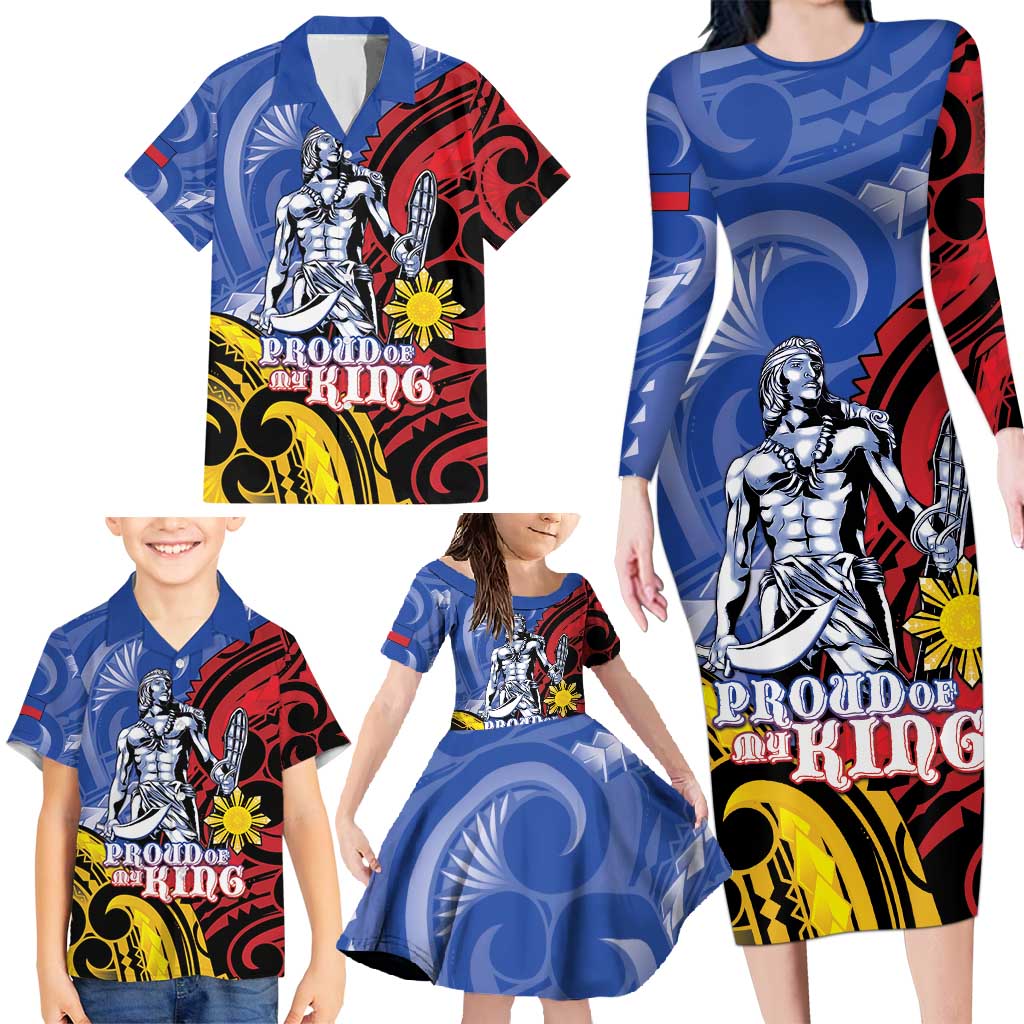 Philippines Lapu-Lapu Family Matching Long Sleeve Bodycon Dress and Hawaiian Shirt Proud Of My King