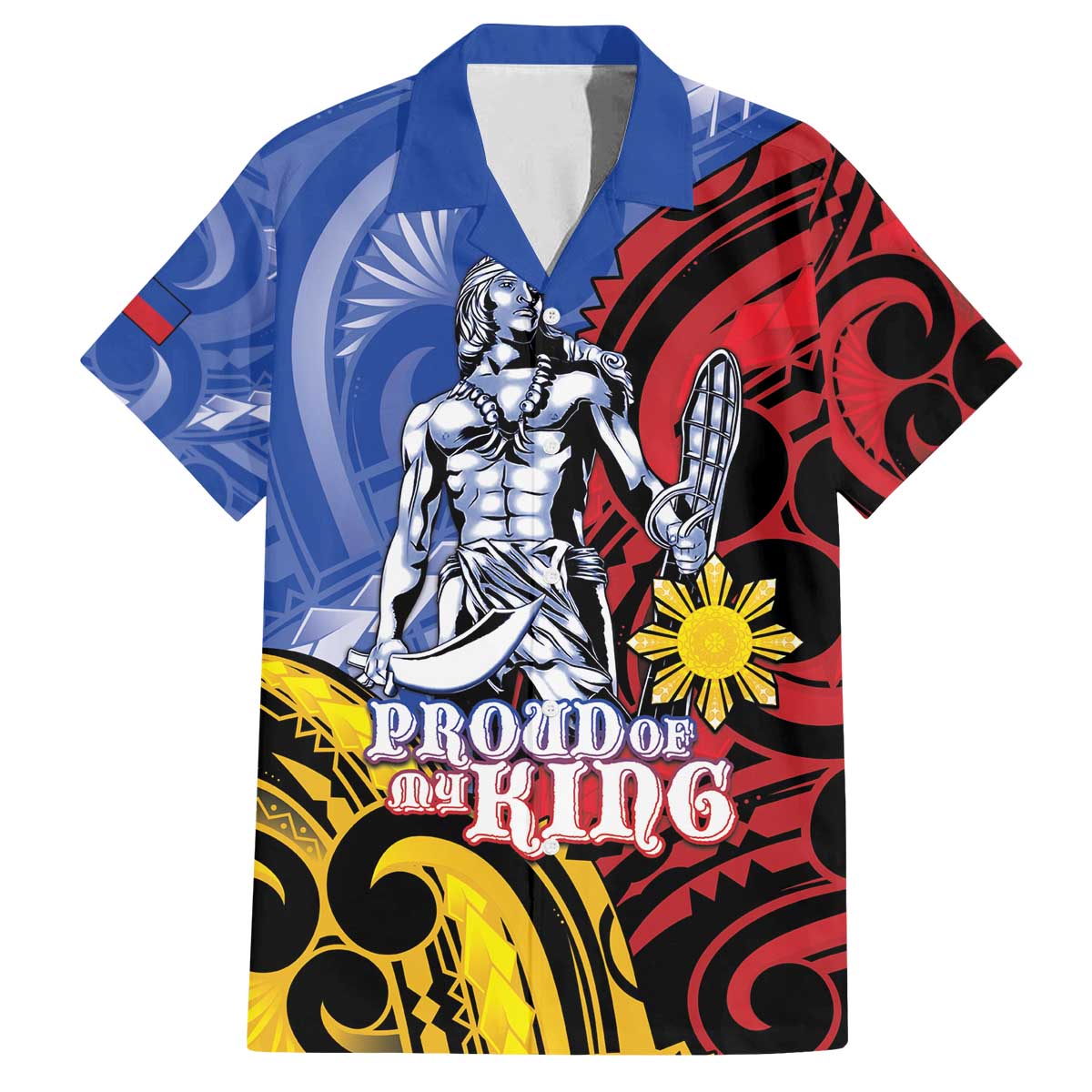 Philippines Lapu-Lapu Family Matching Off The Shoulder Long Sleeve Dress and Hawaiian Shirt Proud Of My King