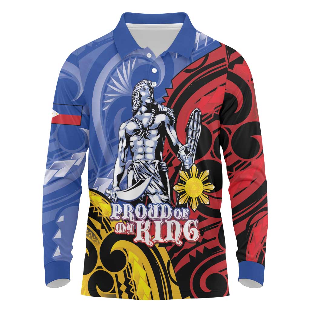 Philippines Lapu-Lapu Long Sleeve Polo Shirt Proud Of My King