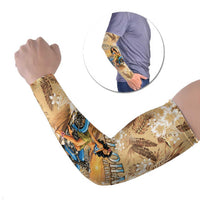 Aloha Hawaii Biker Arm Sleeves Ride To Paradise LT05 Set of 2 Beige - Polynesian Pride
