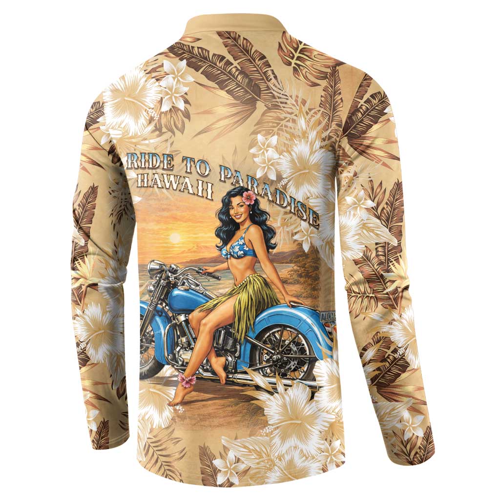 Aloha Hawaii Biker Button Sweatshirt Ride To Paradise