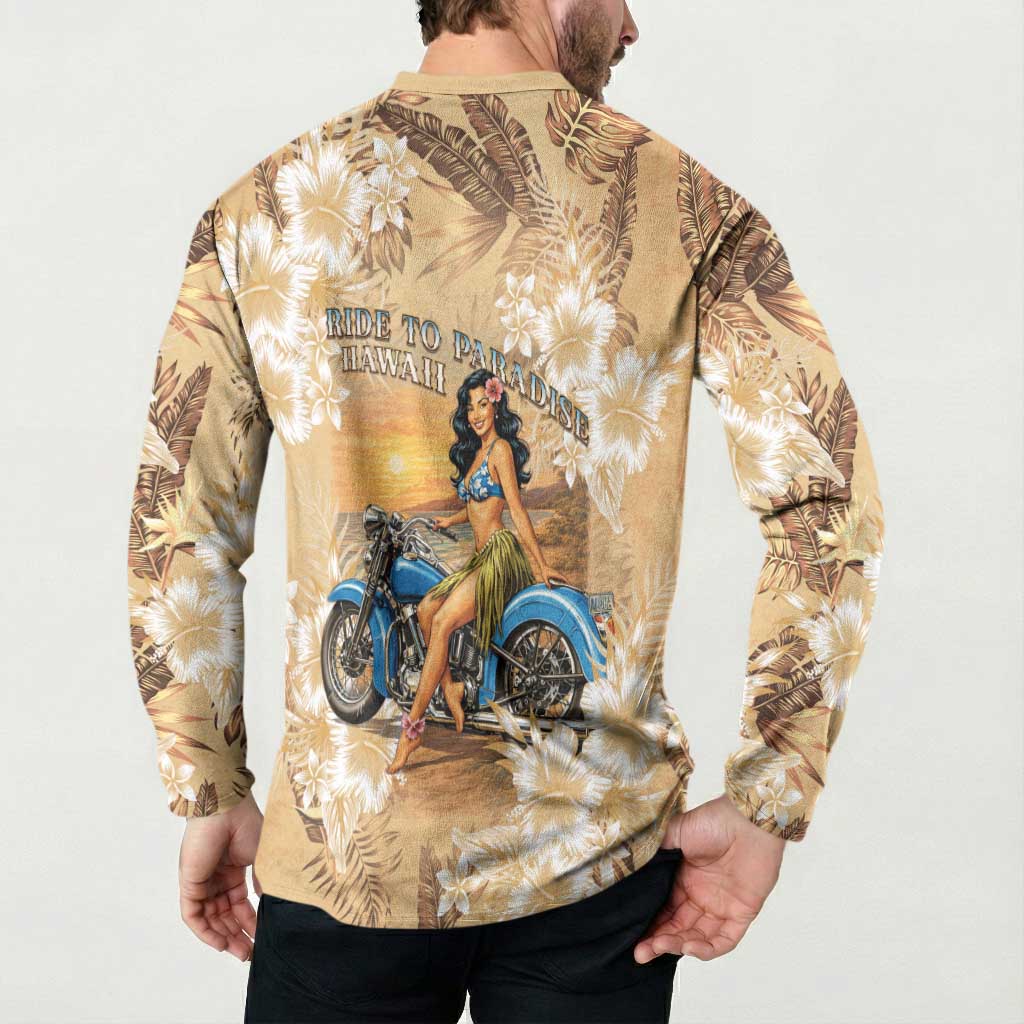 Aloha Hawaii Biker Button Sweatshirt Ride To Paradise