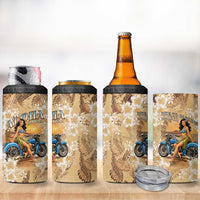 Aloha Hawaii Biker 4 in 1 Can Cooler Tumbler Ride To Paradise LT05 - Polynesian Pride