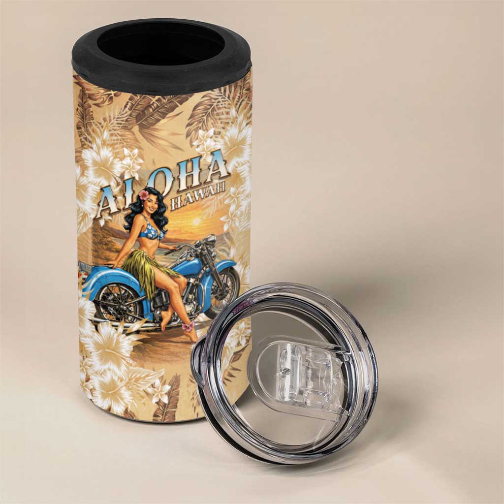 Aloha Hawaii Biker 4 in 1 Can Cooler Tumbler Ride To Paradise LT05 - Polynesian Pride