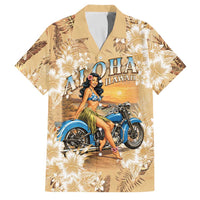 Aloha Hawaii Biker Family Matching Mermaid Dress and Hawaiian Shirt Ride To Paradise LT05 Dad's Shirt - Short Sleeve Beige - Polynesian Pride