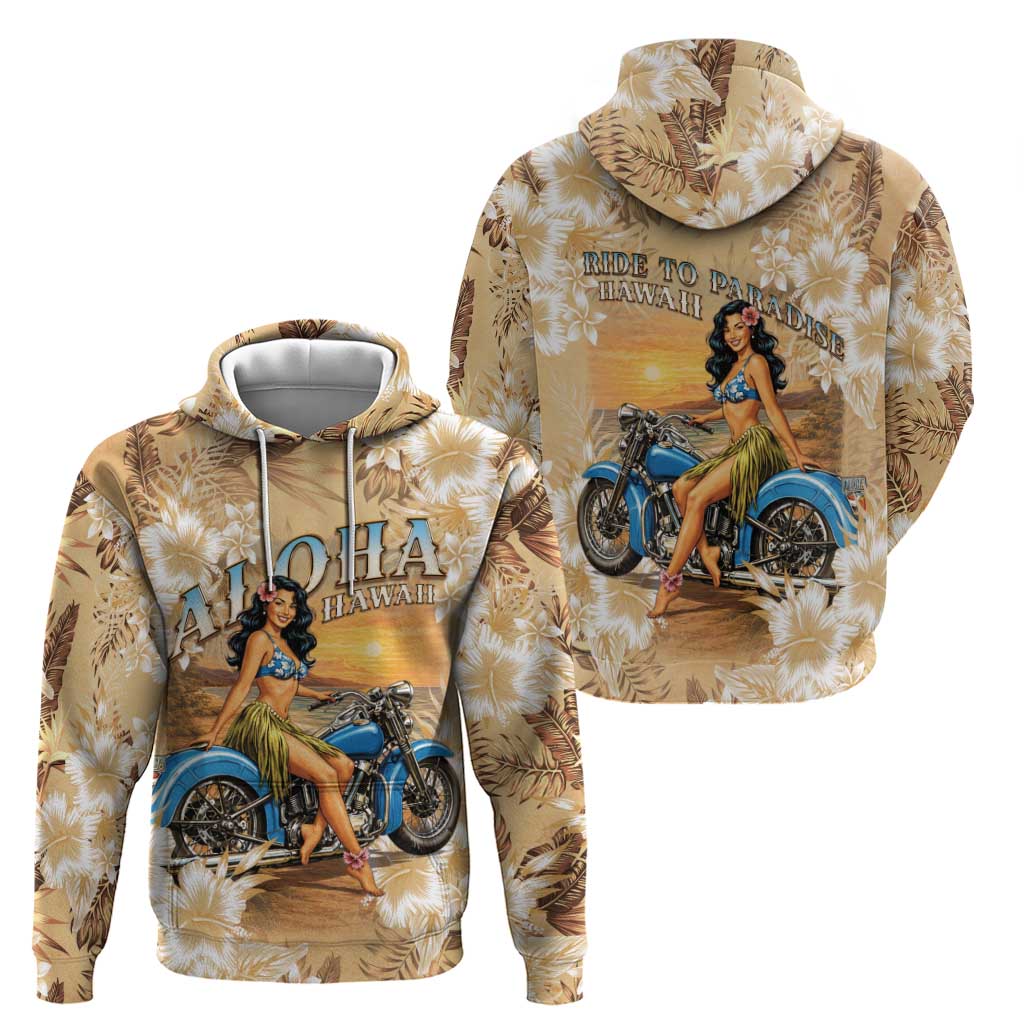 Aloha Hawaii Biker Zip Hoodie Ride To Paradise LT05 - Polynesian Pride