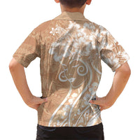 Polynesian Women's Day Family Matching Puletasi and Hawaiian Shirt Brown Hibiscus Flowers With Polynesian Pattern LT05 - Polynesian Pride