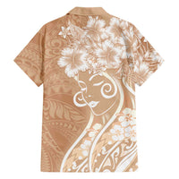 Polynesian Women's Day Family Matching Puletasi and Hawaiian Shirt Brown Hibiscus Flowers With Polynesian Pattern LT05 - Polynesian Pride