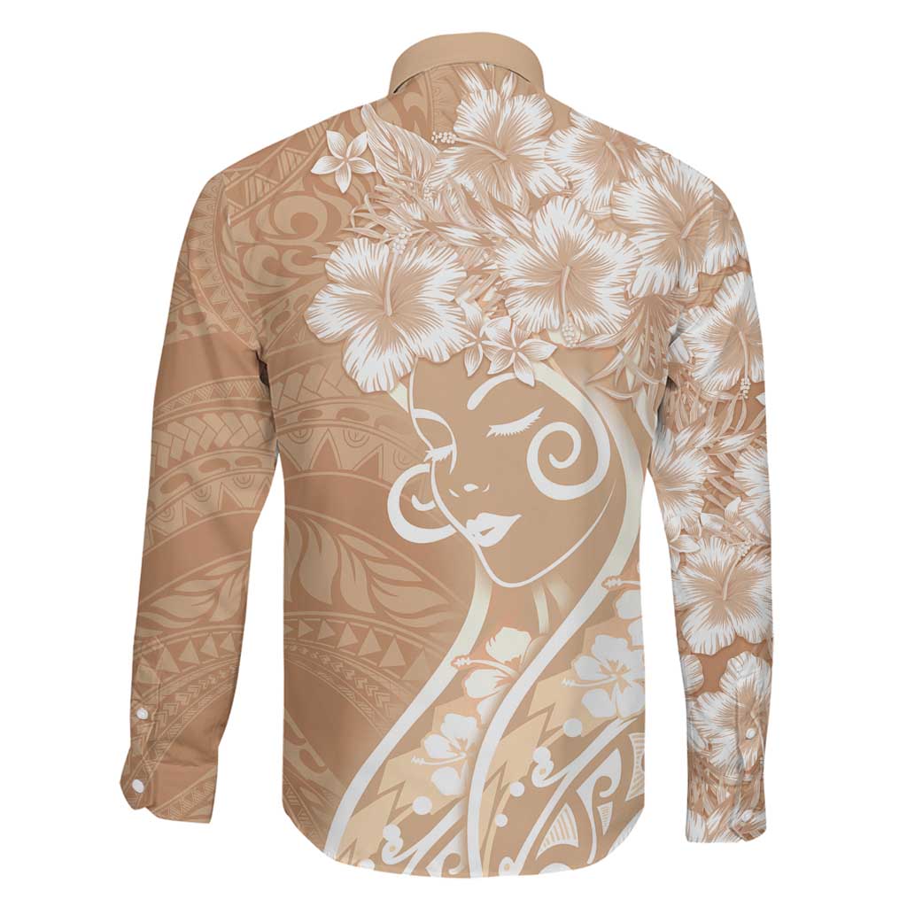 Polynesian Women's Day Family Matching Puletasi and Hawaiian Shirt Brown Hibiscus Flowers With Polynesian Pattern LT05 - Polynesian Pride