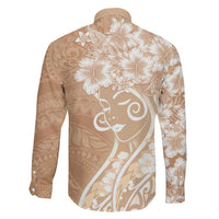 Polynesian Women's Day Family Matching Puletasi and Hawaiian Shirt Brown Hibiscus Flowers With Polynesian Pattern LT05 - Polynesian Pride