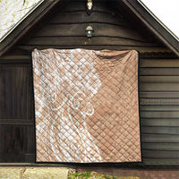 Polynesian Women's Day Quilt Brown Hibiscus Flowers With Polynesian Pattern LT05 - Polynesian Pride