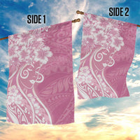 Polynesian Women's Day Garden Flag Pink Hibiscus Flowers With Polynesian Pattern