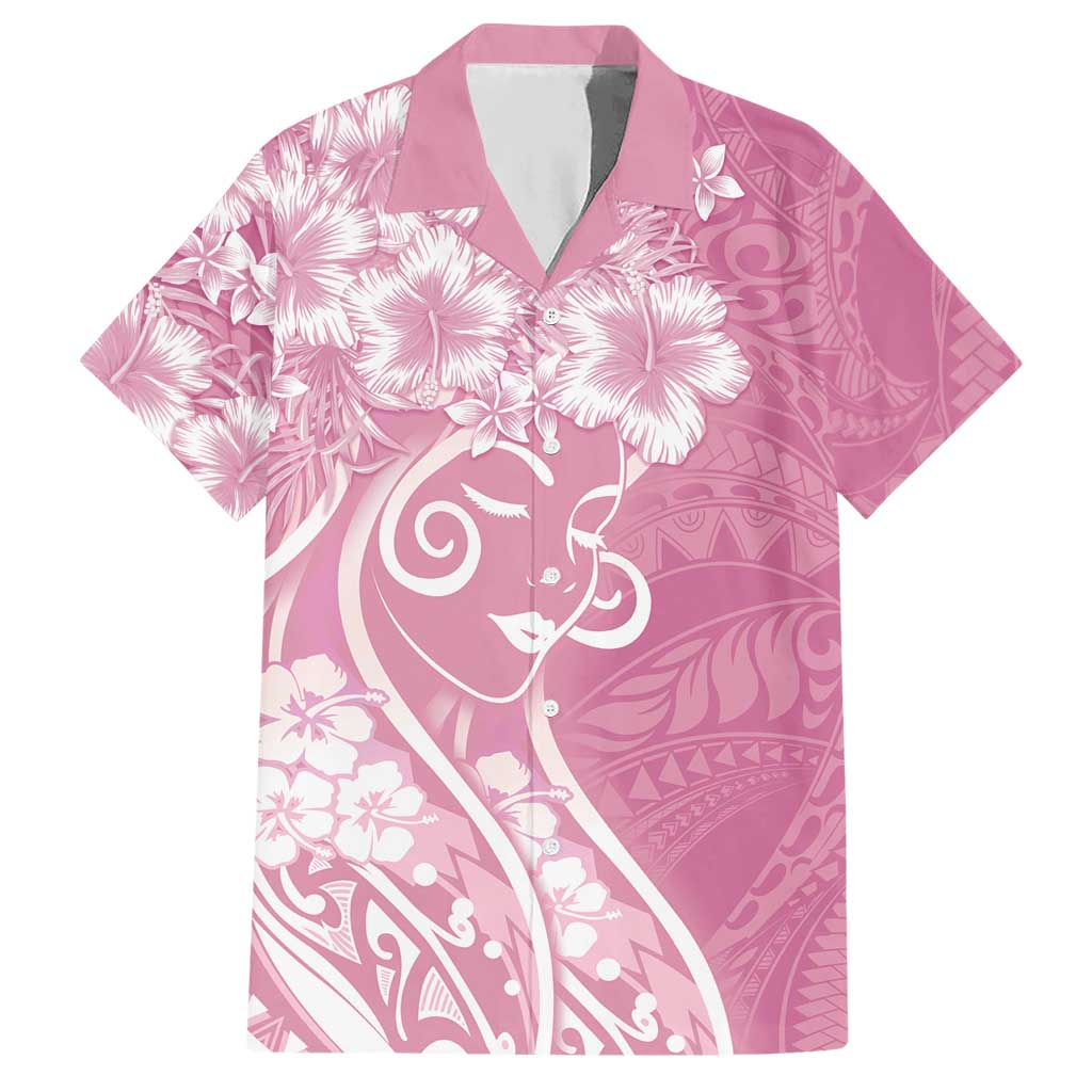 Polynesian Women's Day Hawaiian Shirt Pink Hibiscus Flowers With Polynesian Pattern LT05 Pink - Polynesian Pride