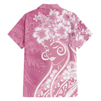 Polynesian Women's Day Hawaiian Shirt Pink Hibiscus Flowers With Polynesian Pattern LT05 - Polynesian Pride