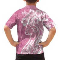 Polynesian Women's Day Hawaiian Shirt Pink Hibiscus Flowers With Polynesian Pattern LT05 - Polynesian Pride