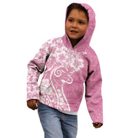 Polynesian Women's Day Kid Hoodie Pink Hibiscus Flowers With Polynesian Pattern LT05 - Polynesian Pride