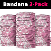 Polynesian Women's Day Neck Gaiter Pink Hibiscus Flowers With Polynesian Pattern